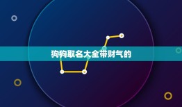 狗狗取名大全带财气的，狗狗发财的名字大全