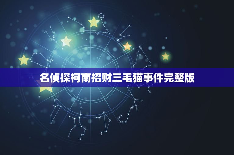 名侦探柯南招财三毛猫事件完整版，名侦探柯南国语版中775集后灰原哀出现