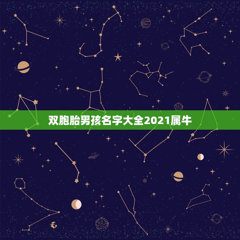 双胞胎男孩名字大全2021属牛，牛年宝宝名字大全2021有寓意