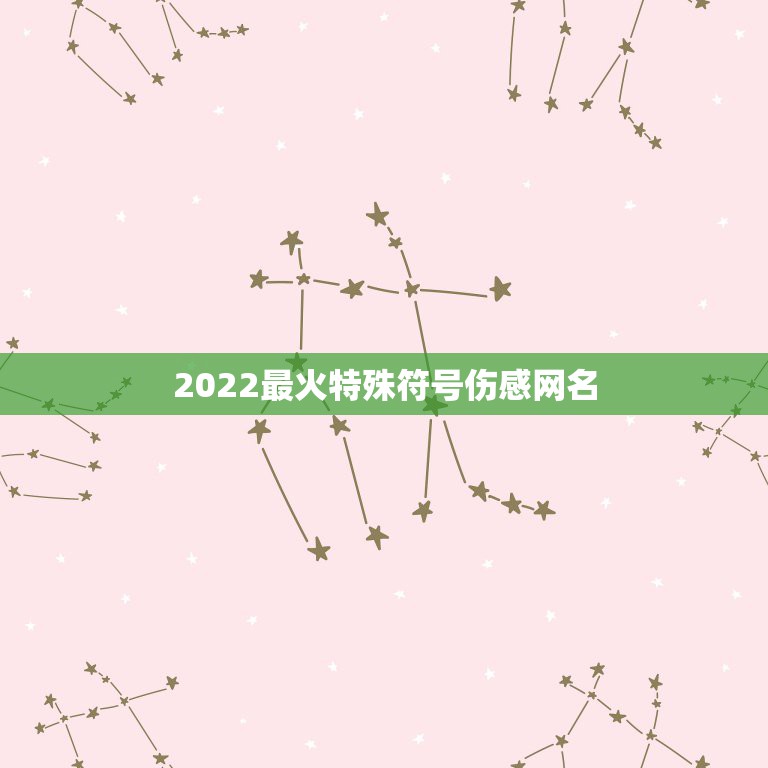 2022最火特殊符号伤感网名，2023最火符号网名