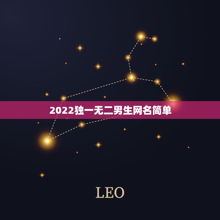 2022独一无二男生网名简单，2023独一无二微信网名伤感