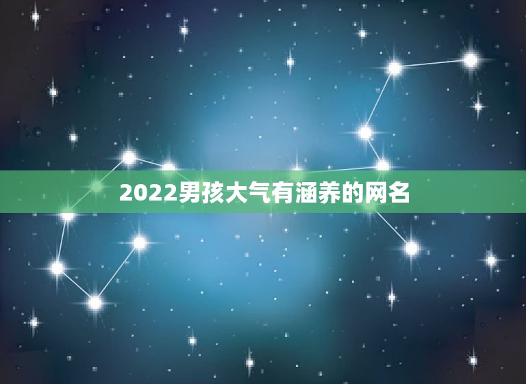 2022男孩大气有涵养的网名，2023年成熟有深度内涵网名女