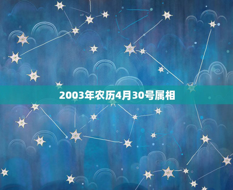 2003年农历4月30号属相，2004年农历4月30日属什么星座的