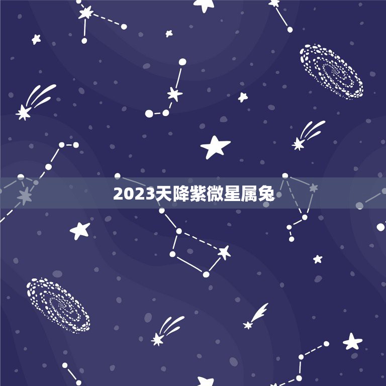 2023天降紫微星属兔