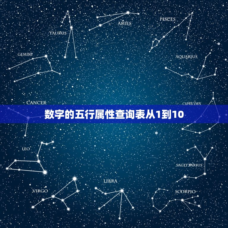 数字的五行属性查询表从1到10