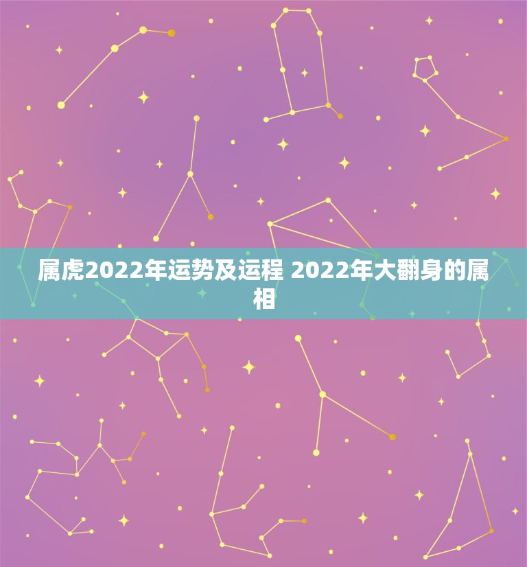 属虎2022年运势及运程 2022年大翻身的属相