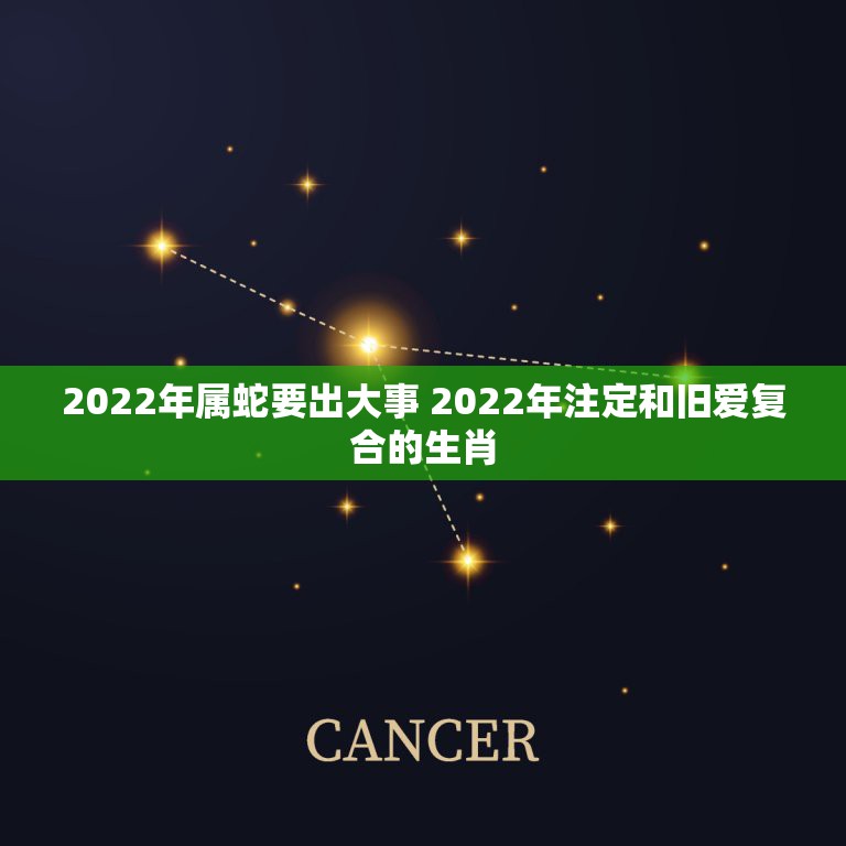 2022年属蛇要出大事 2022年注定和旧爱复合的生肖