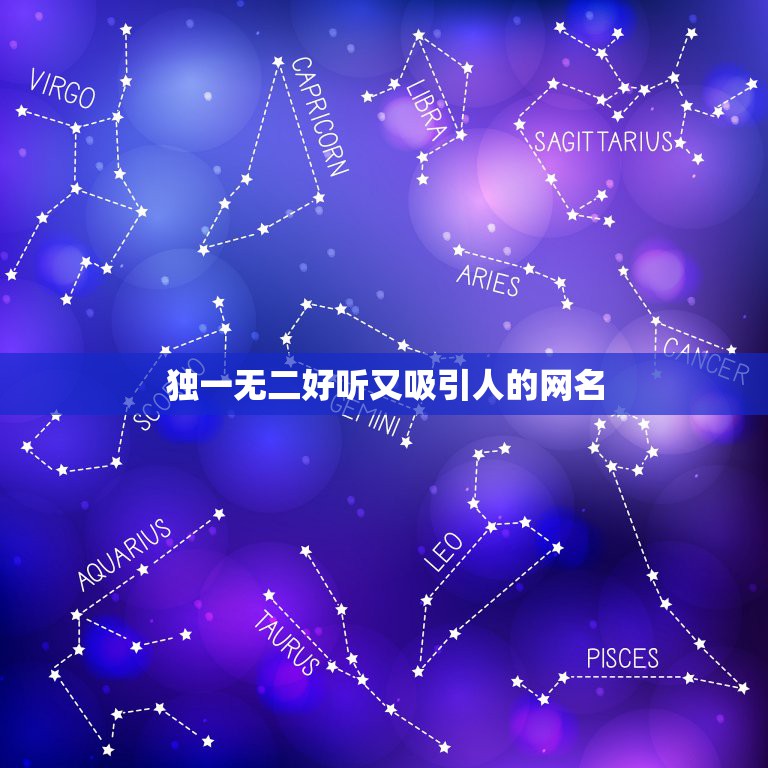 独一无二好听又吸引人的网名，什么网名最好听而拽独一无二的