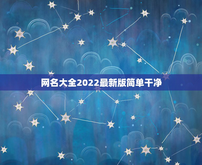 网名大全2022最新版简单干净，网名大全2022最新版的女生