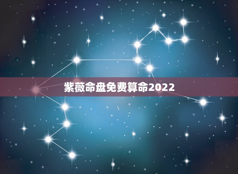 紫薇命盘免费算命2022，紫薇命盘 详解免费