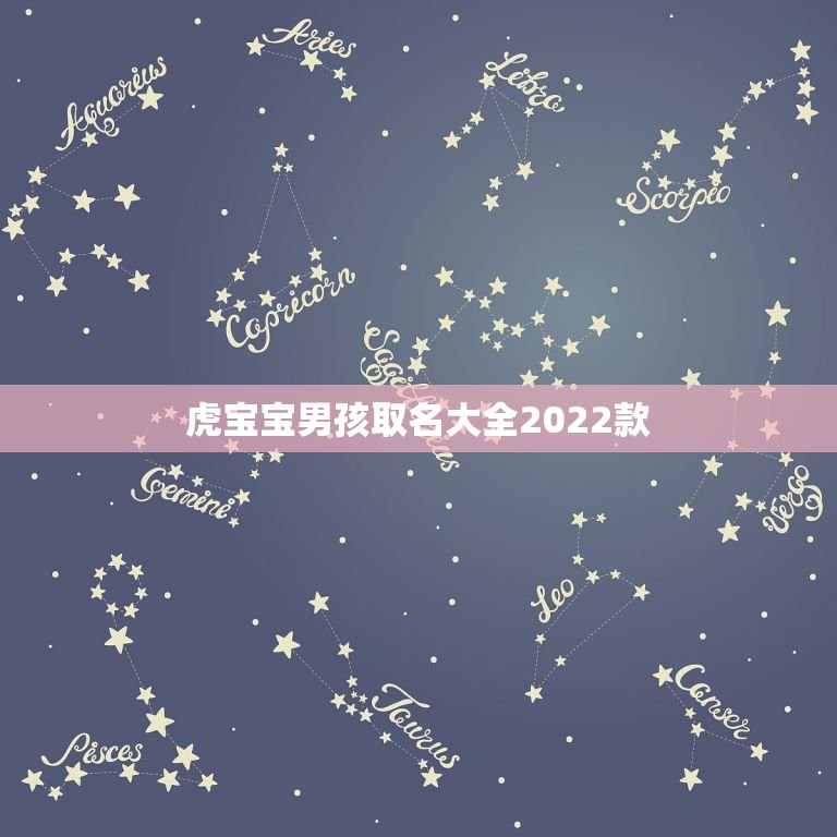 虎宝宝男孩取名大全2022款，2022属虎男适合取名的字属虎起名字适合