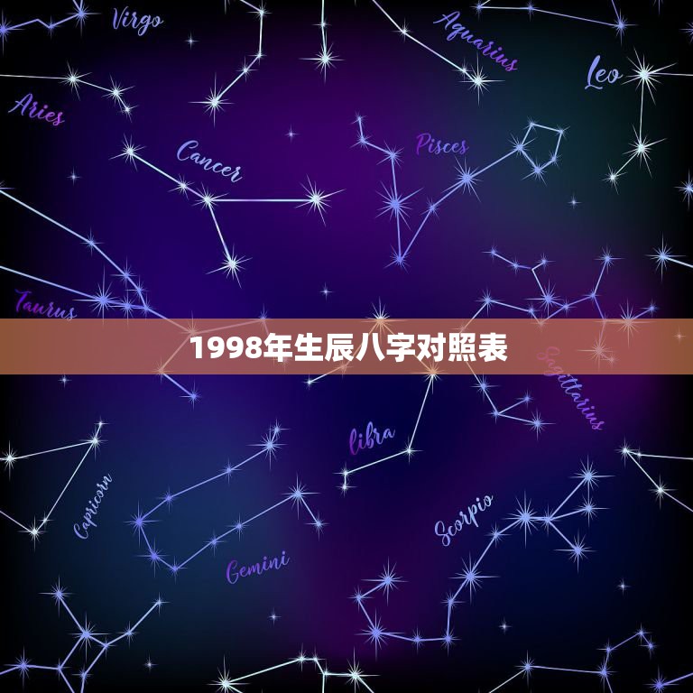 1998年生辰八字对照表，1998年农历8月16日6点的生辰八字