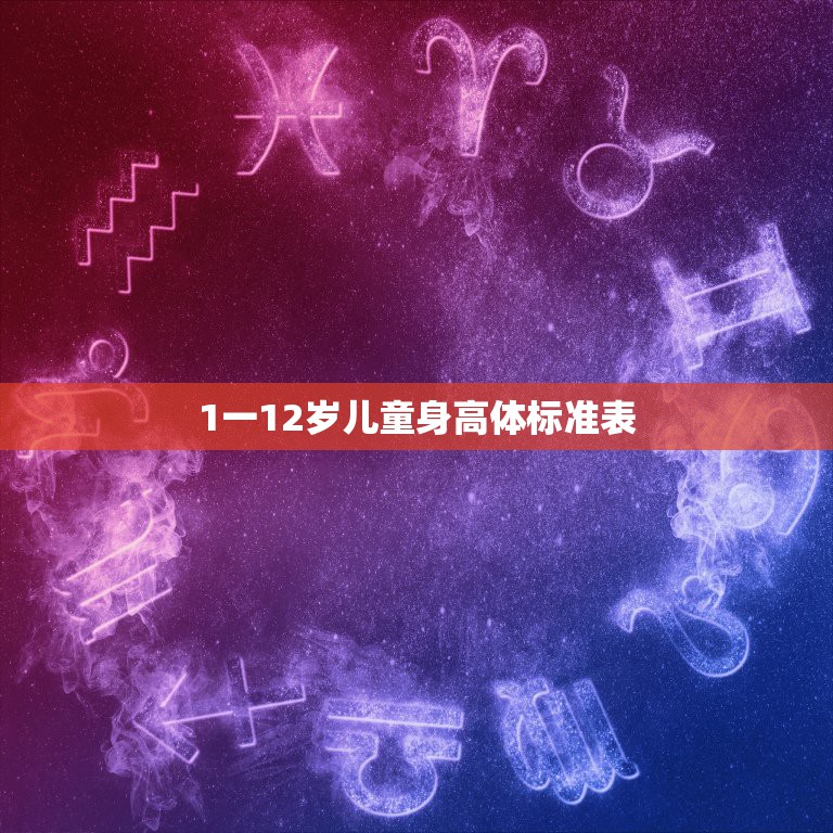 1一12岁儿童身高体标准表，1~18岁男女孩身高体重对照表