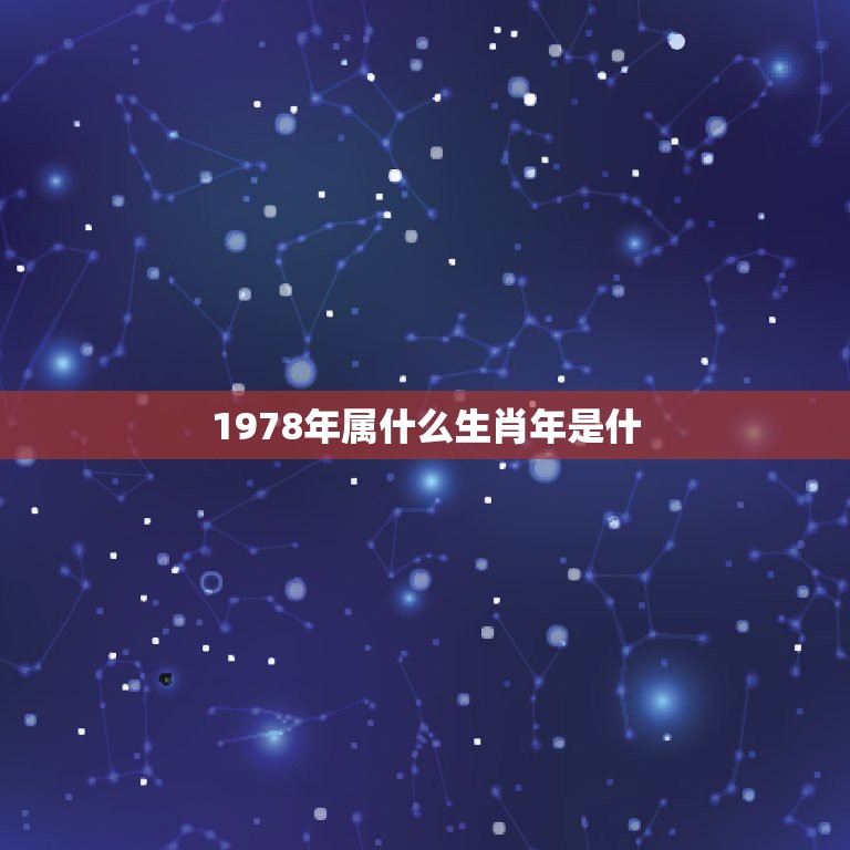 1978年属什么生肖年是什，1978年属什么生肖？