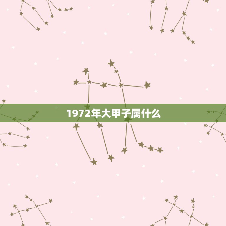 1972年大甲子属什么，1972年鼠是什么命