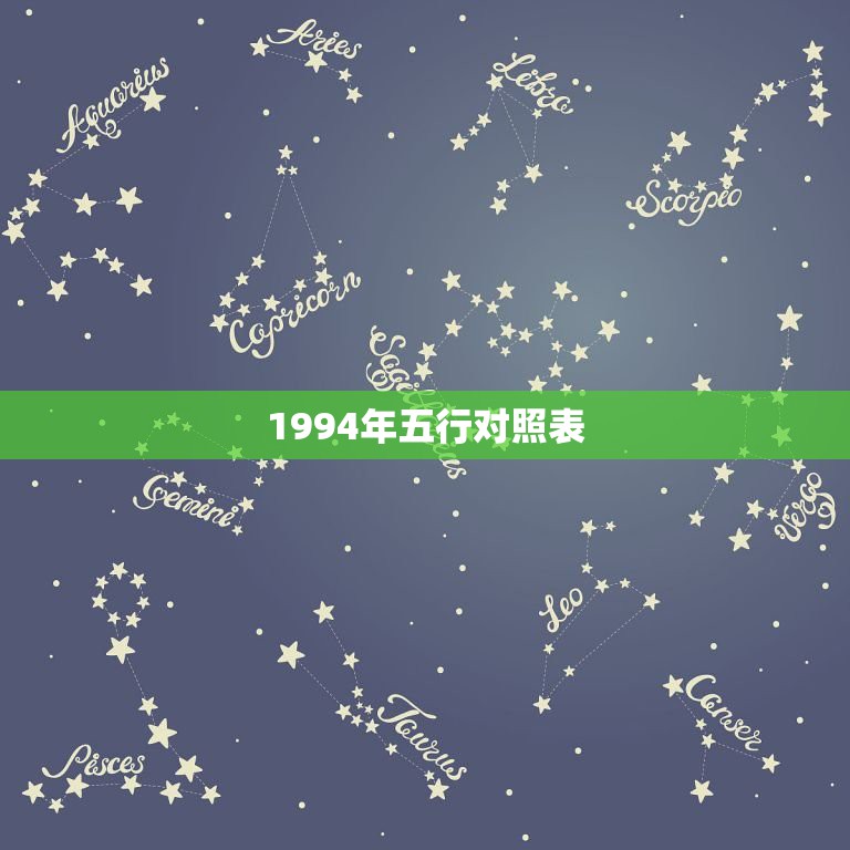 1994年五行对照表，出生年份与五行对照表