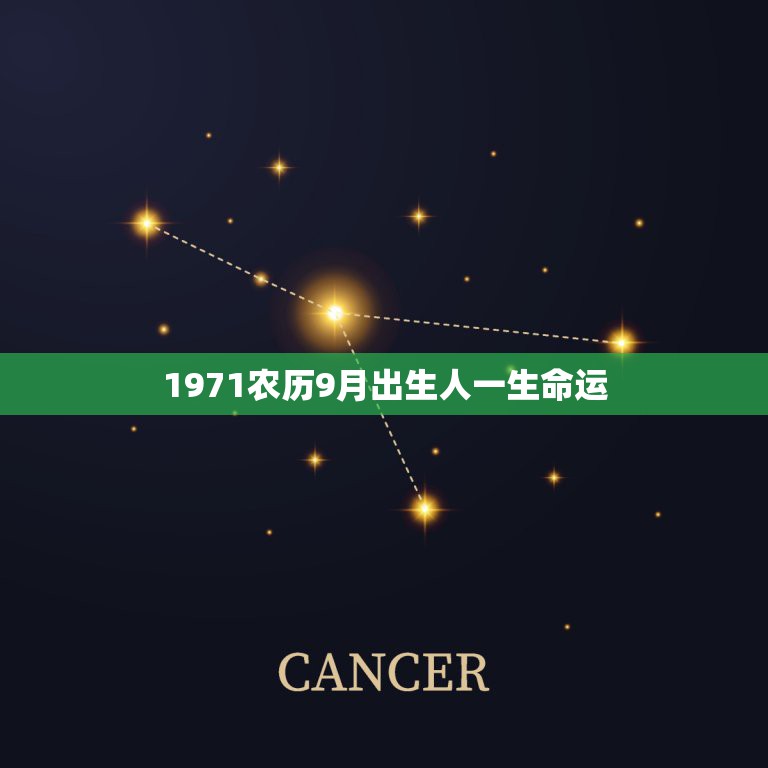 1971农历9月出生人一生命运，1971年农历九月初四日酉时出生的人命