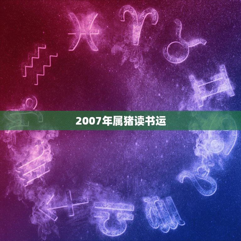 2007年属猪读书运，属猪的今年本命年运气怎么样啊？