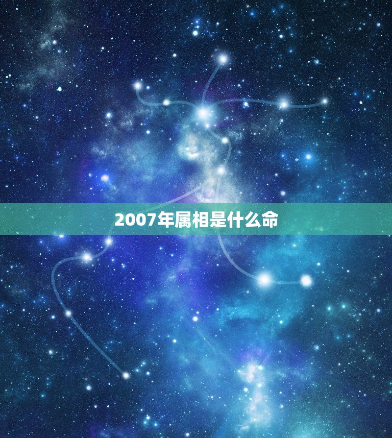 2007年属相是什么命，2007年属猪的人是什么命