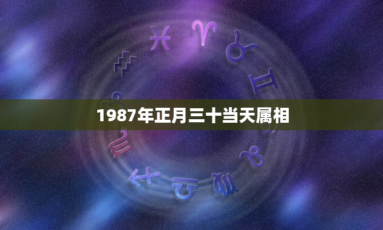 1987年正月三十当天属相，1987年农历正月三十哪个时辰最好？