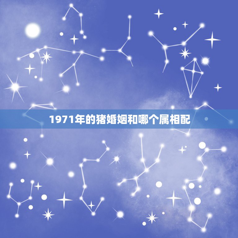 1971年的猪婚姻和哪个属相配，1971年属猪与什么属相结婚好