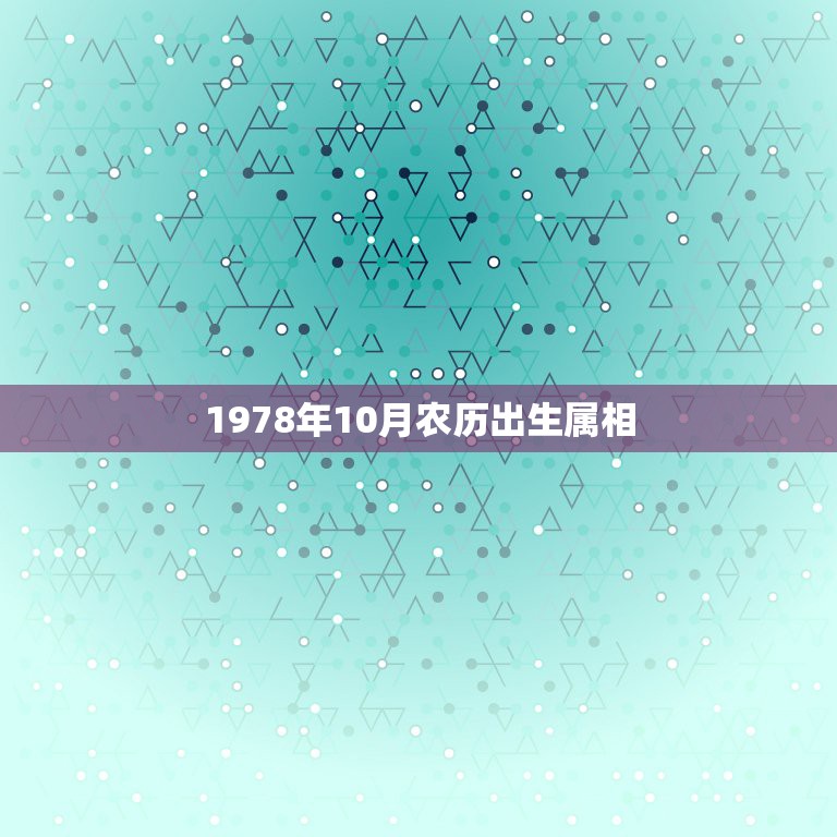 1978年10月农历出生属相，1978年农历10月20日是属什么时辰？