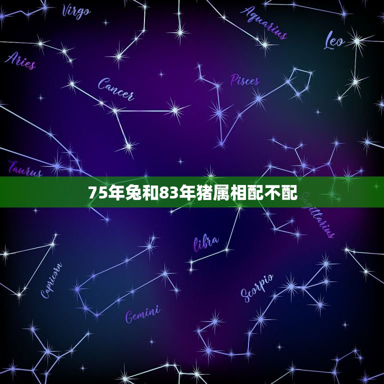 75年兔和83年猪属相配不配，属兔的75和属猪的83在一起好吗