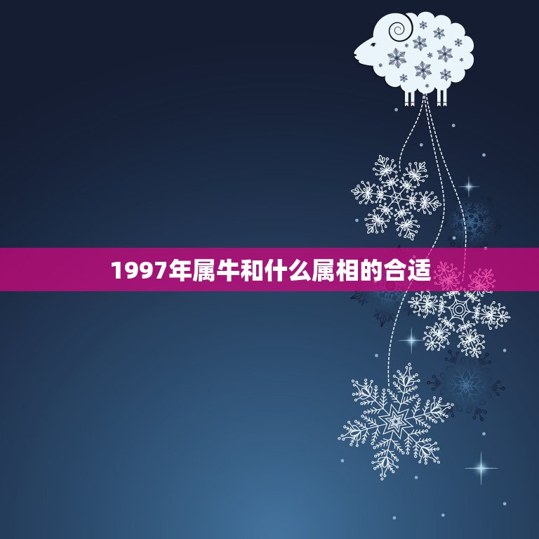 1997年属牛和什么属相的合适，1997属牛的和什么属相最配