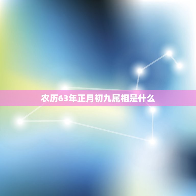 农历63年正月初九属相是什么，农历1963年正月初九出生五行缺什么