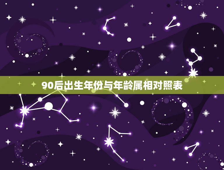 90后出生年份与年龄属相对照表，十二生肖与年龄的排序？