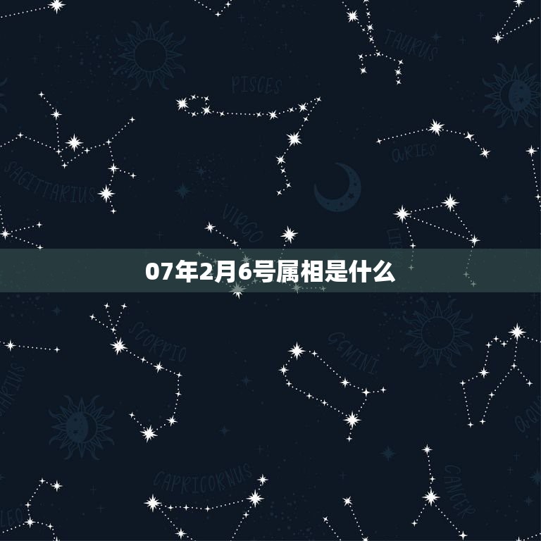 07年2月6号属相是什么，阳历2016年2月6号应该是什么属相