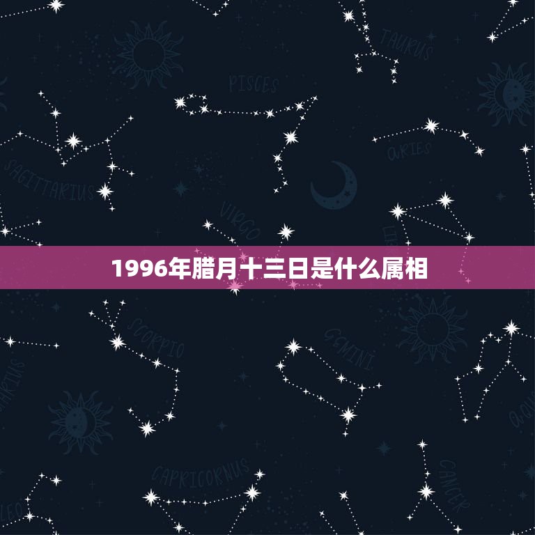 1996年腊月十三日是什么属相，12月13日是什么生肖在1996年晚上