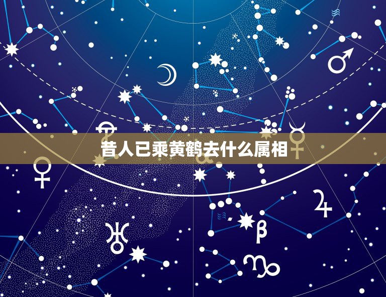 昔人已乘黄鹤去什么属相，昔人已乘黄鹤去……指什么生肖