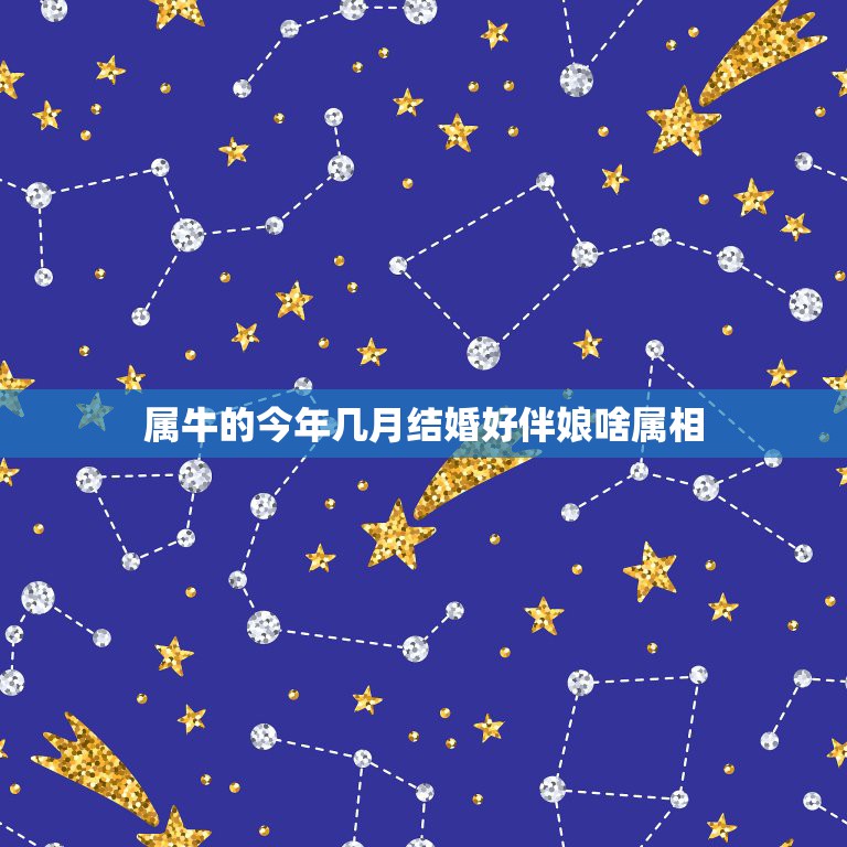 属牛的今年几月结婚好伴娘啥属相，我属牛结婚的时候要忌讳什么属相的伴娘