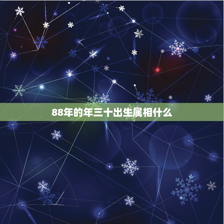 88年的年三十出生属相什么，1988年出生的人的属相是什么？