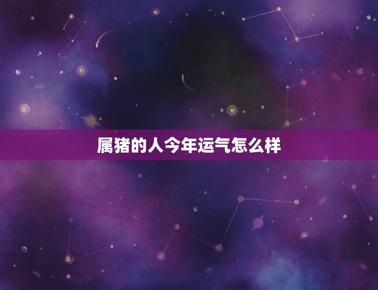 属猪的人今年运气怎么样，83年属猪38岁有一灾