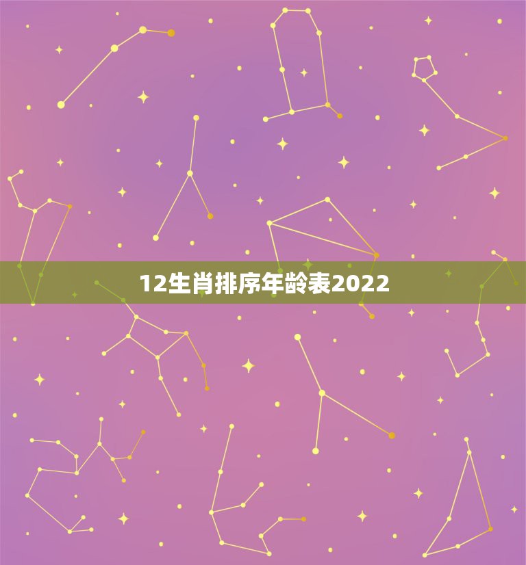 12生肖排序年龄表2022，12生肖年龄查询表