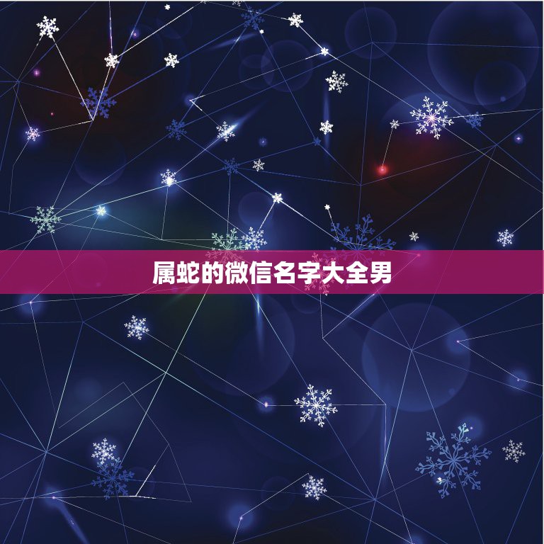 属蛇的微信名字大全男，2022 属蛇微信昵称