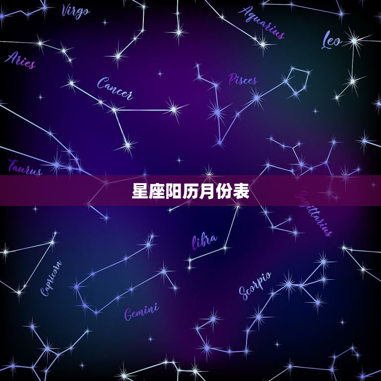 星座阳历月份表，星座月份表是农历还是阳历？