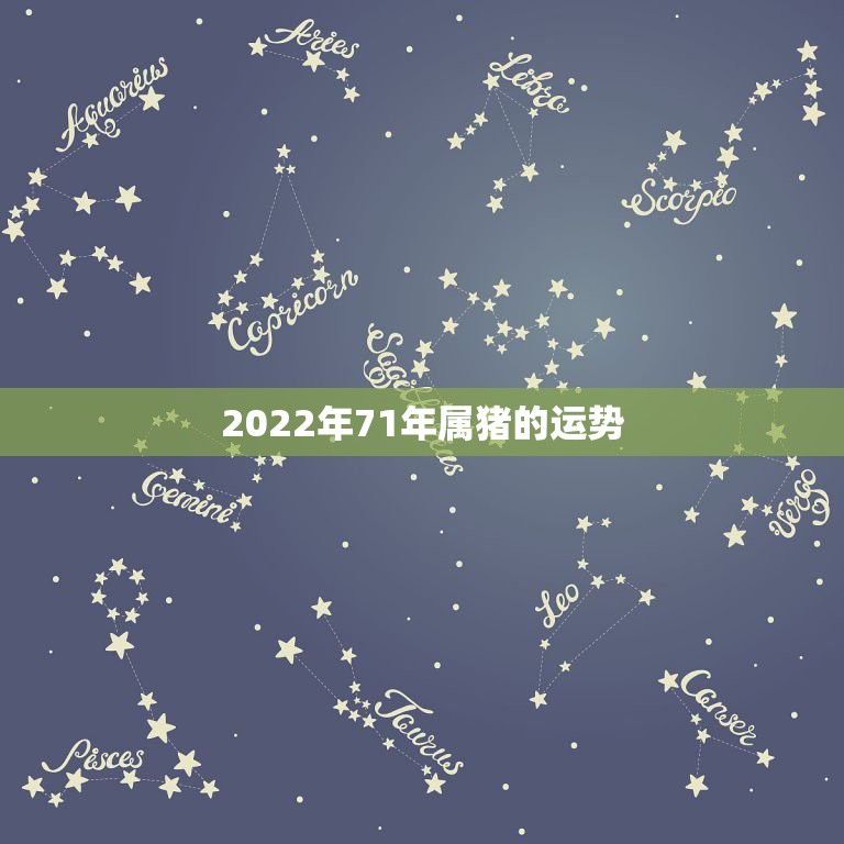 2022年71年属猪的运势，71年属猪女2021年运程