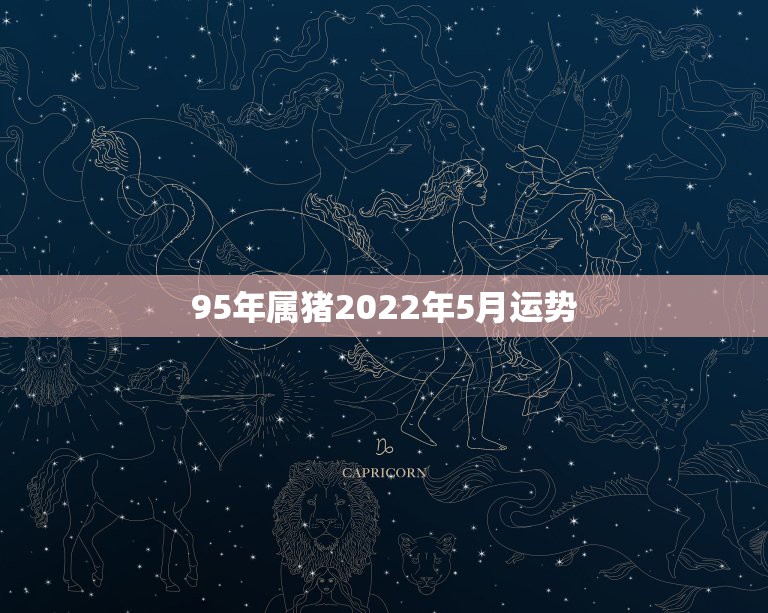 95年属猪2022年5月运势，95年生肖猪，巨蟹座，o型血的女生今年运