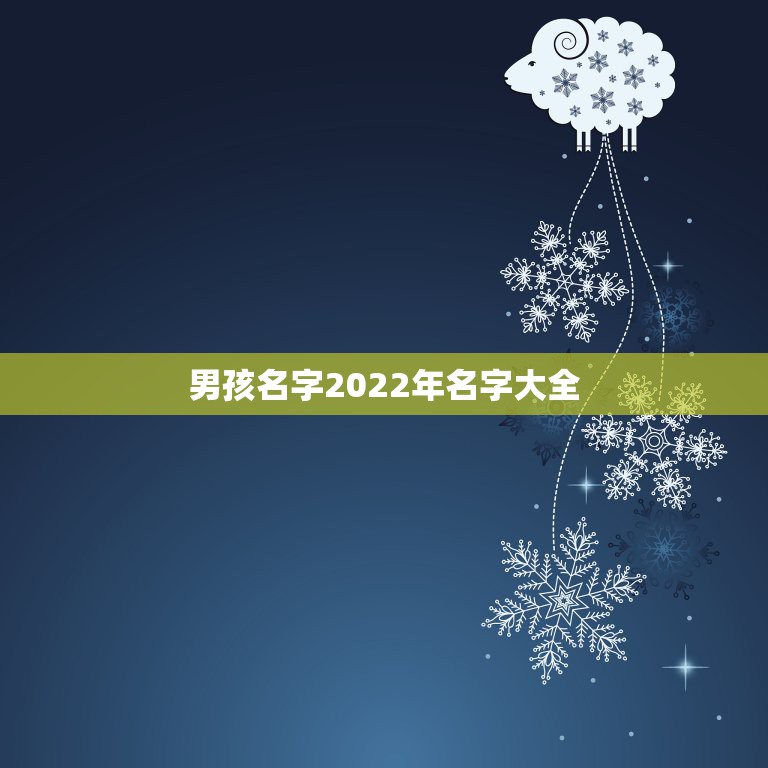 男孩名字2022年名字大全 男孩大气有涵养的名字