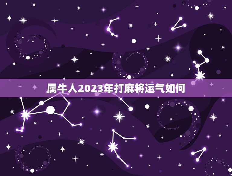 属牛人2023年打麻将运气如何？（风水运势解析）