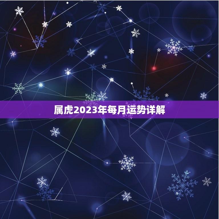 属虎2023年每月运势详解（以公历计算）