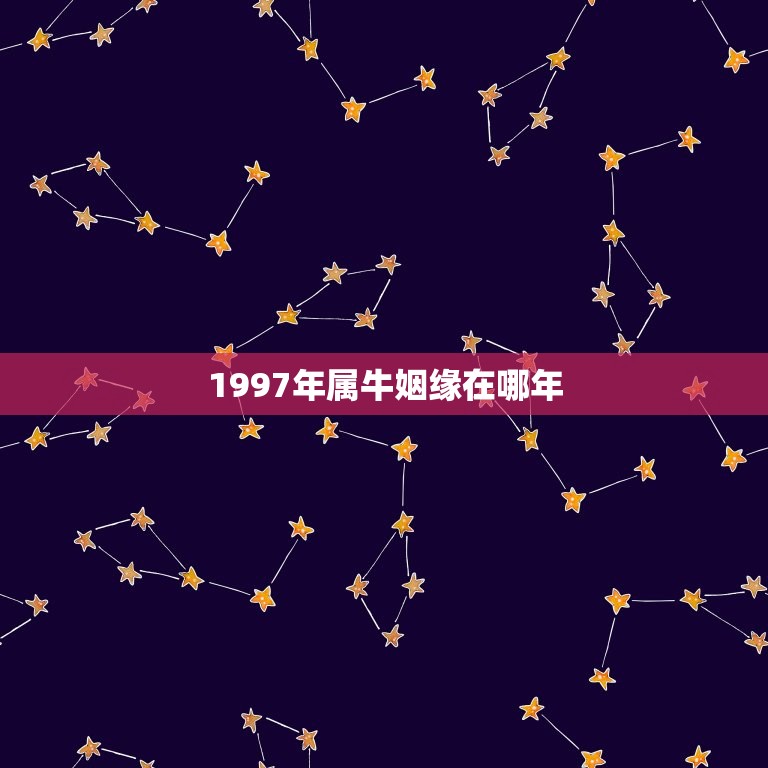 1997年属牛姻缘在哪年(十二生肖配对指南)