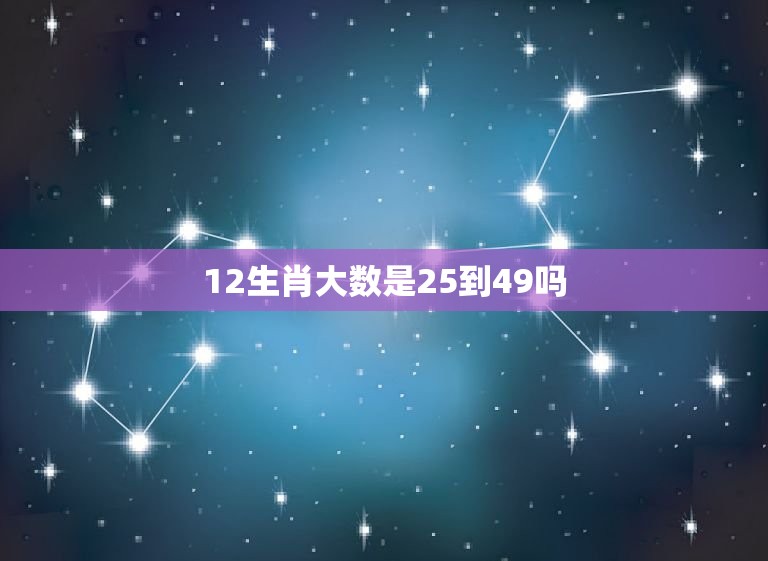 12生肖大数是25到49吗(了解中国福利彩票的玩法规则)