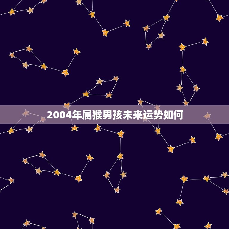 2004年属猴男孩未来运势如何(探寻财运、事业、爱情、健康)