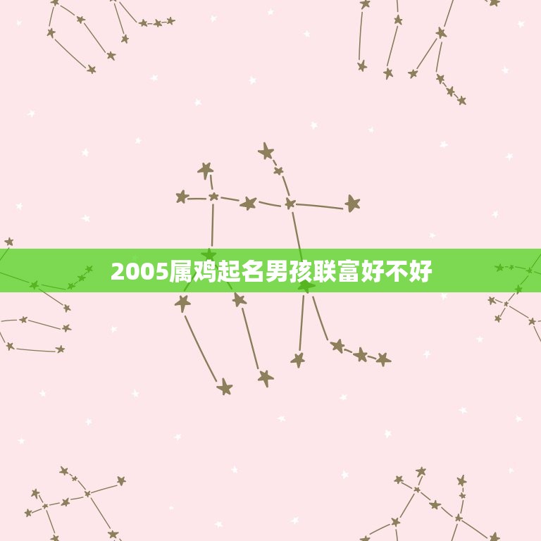 2005属鸡起名男孩联富好不好(如何为2005属鸡男孩取名联富是否适合)