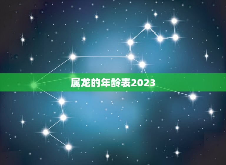 属龙的年龄表2023