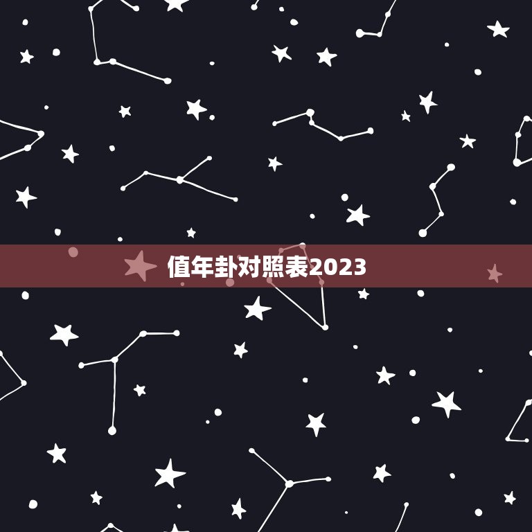 值年卦对照表2023